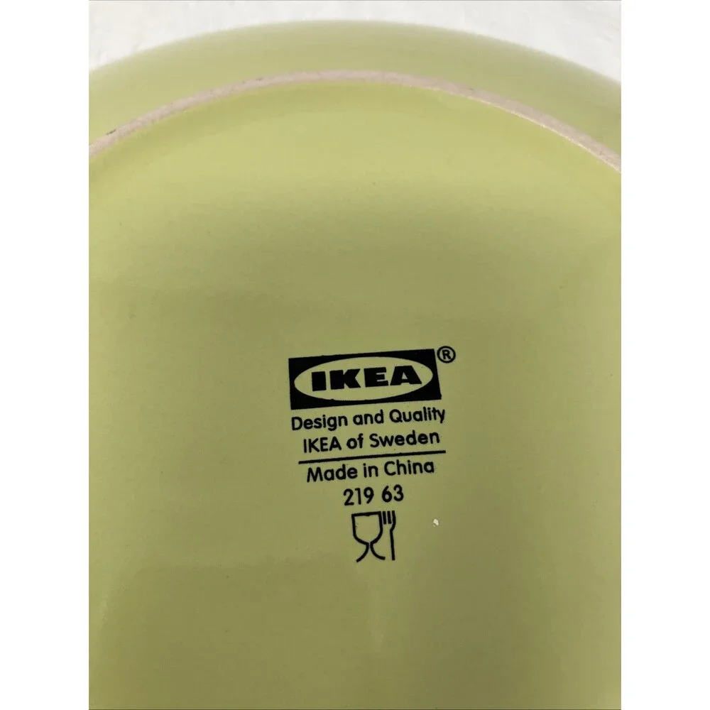 IKEA Dinnerware Fargrik Luncheon Plates Set Of 2 Avocado Green 21963 8-3/4”